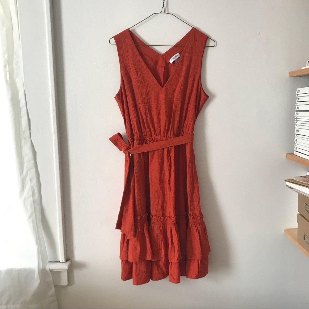 Calvin Klein: orange dress